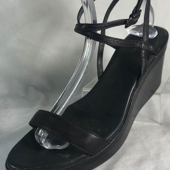 Rockport black leather wedge strappy sandal - Picture 6 of 7